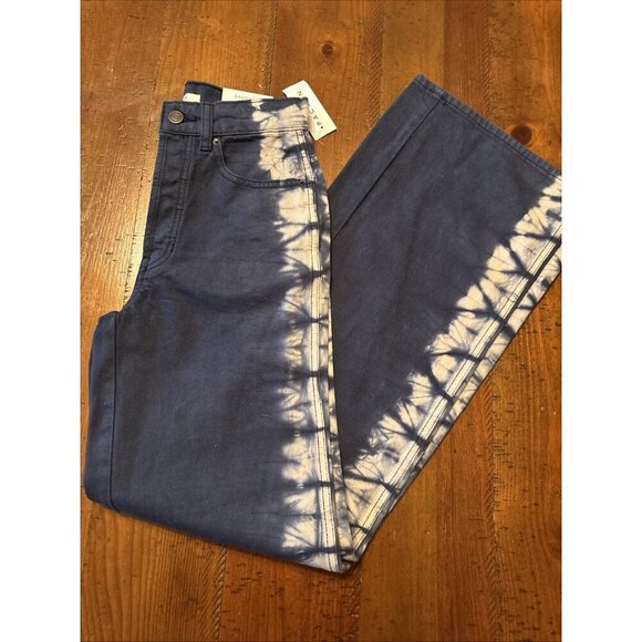 PacSun Pants - pacsun jeans women Size 23 Blue Camo Strip  Baggy Wide Leg Festival Button Front